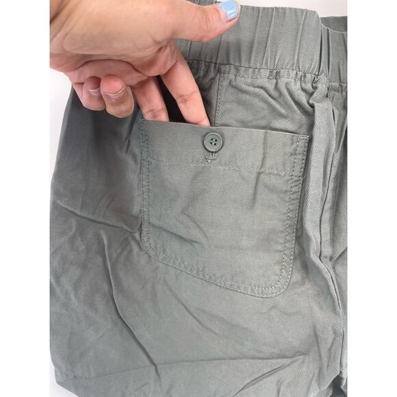 Talbots Cotton Tencel Blend Army Green Shorts Drawstring Waist 30” Size Medium - Picture 7 of 9